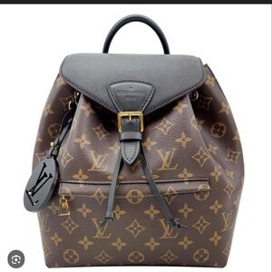 LOUIS VUITTON
Montsouris NM Monogram Canvas Leather Backpack Black